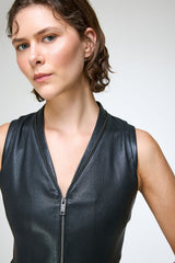Bruna - Black Leather Dress