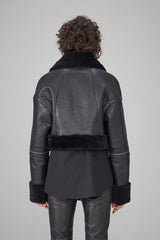 Mari - Black Shearling Jacket