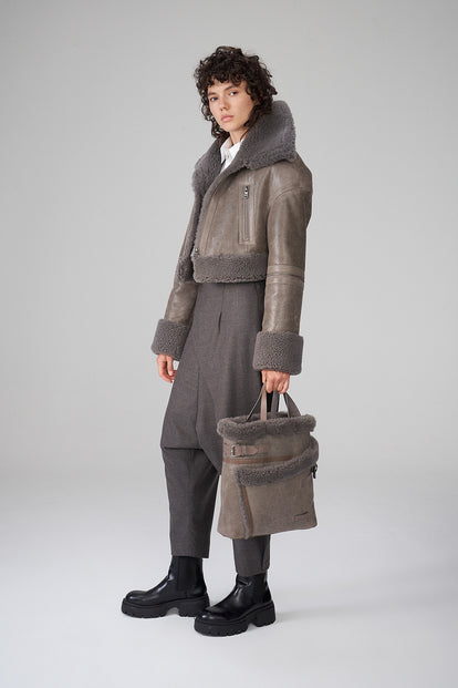 V S P - Mari - Grey Shearling Jacket