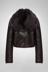 Cécile - Bordeaux Shearling Jacket