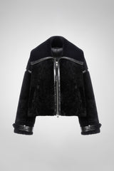 Serena - Veste en shearling noire