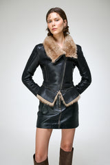 Josette - Sand Shearling Jacket