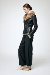 Vittoria - Dark Brown Shearling Jacket