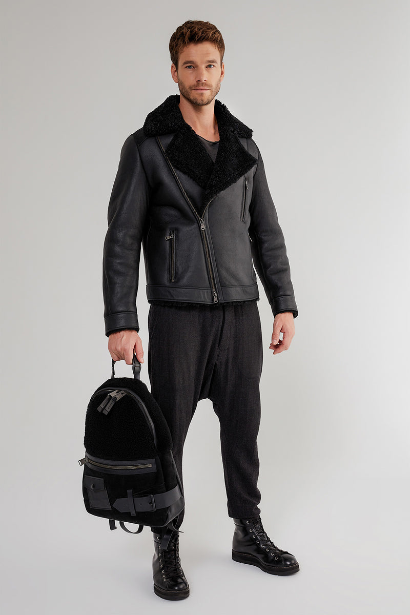 VSP - Tristan - Black Shearling Jacket