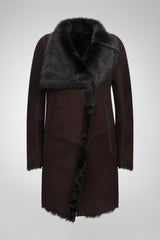 Elena - Chocolate Brown Shearling Coat