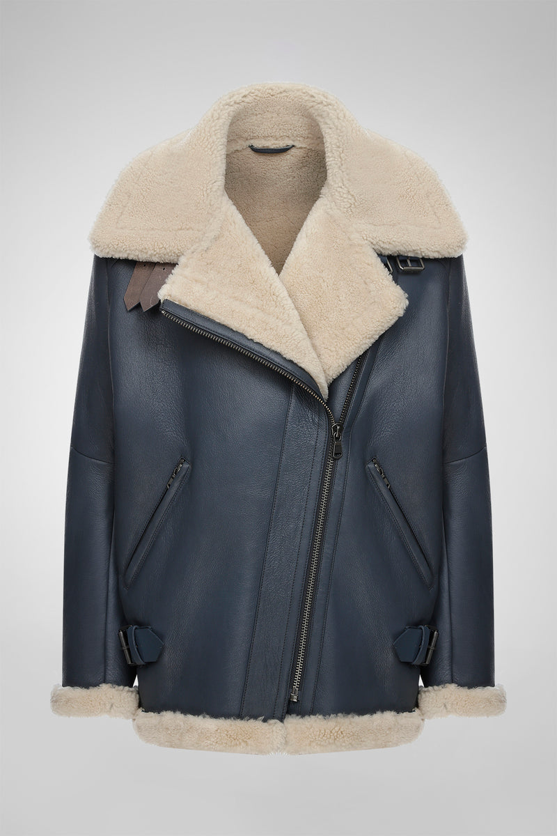 Vincente - Indigo Shearling Coat