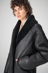 Nila - Black Shearling Coat