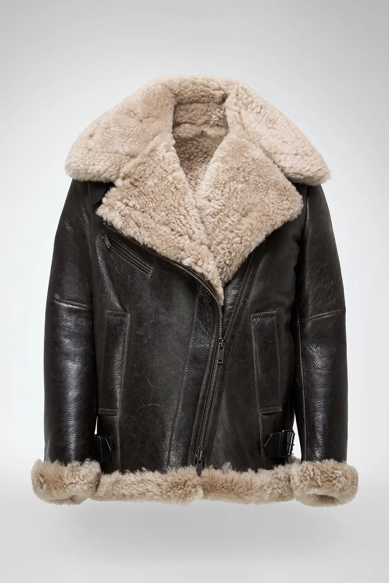 VSP - Antonella - Anthracite Shearling Coat