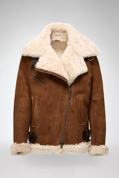 V S P - Antonella - Tobacco Shearling Coat