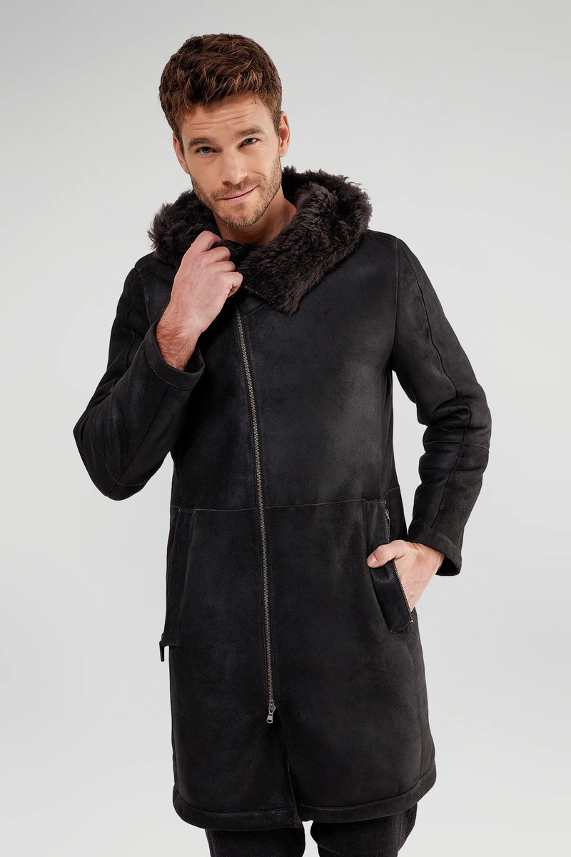 Black Shearling Coat