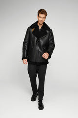 Charlie - Black Shearling Coat