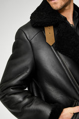 Charlie - Black Shearling Coat