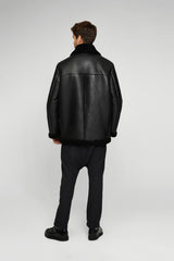 Charlie - Black Shearling Coat