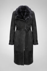 Harmony - Anthracite Suede Shearling Coat