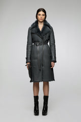 Harmony - Indigo Shearling Coat