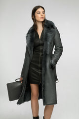 Harmony - Indigo Shearling Coat