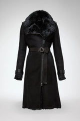 VSP - Lyza - Black Suede Shearling Coat
