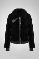 Elise - Black Shearling Jacket