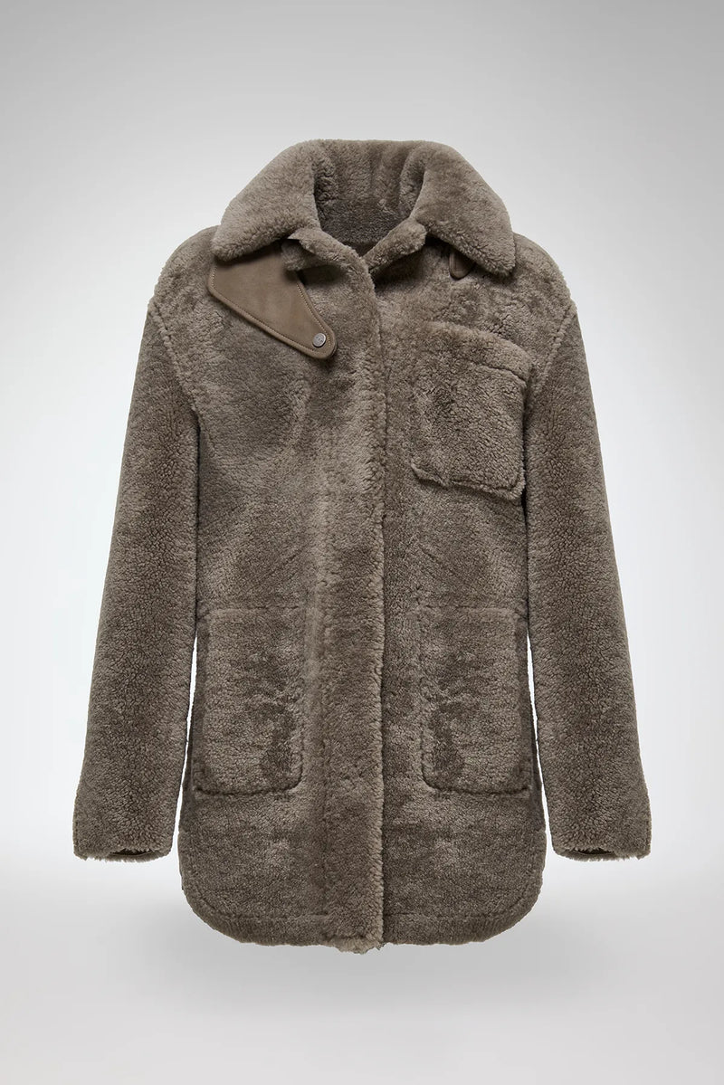 VSP - Gracie - Stone Shearling Coat