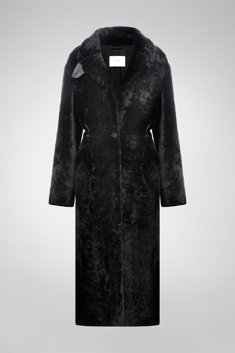 Gabrielle - Black Shearling Coat