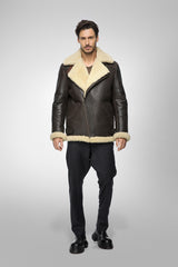 Charlie - Brown Beige Shearling Coat