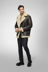 Charlie - Brown Beige Shearling Coat