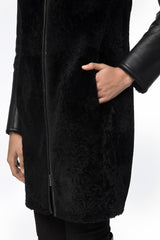 July - Black Shearling Coat