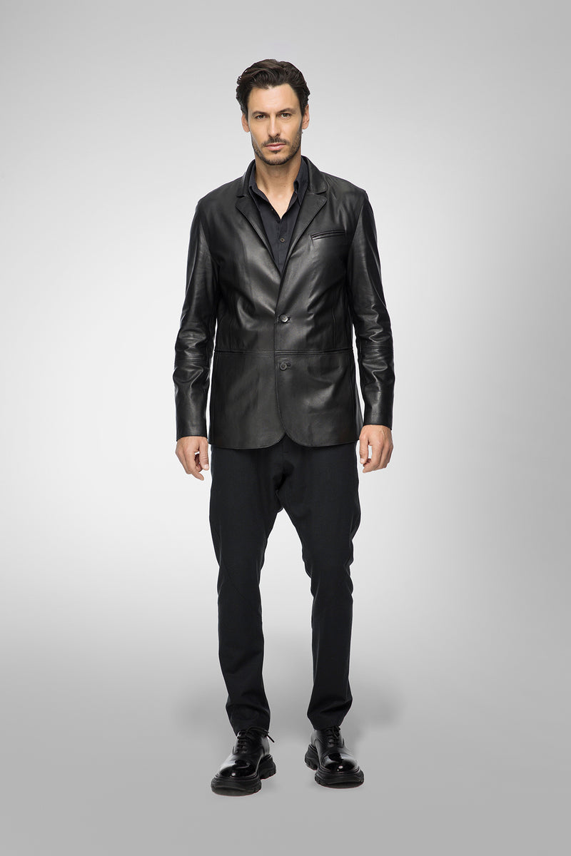 Romain - Black Leather Jacket