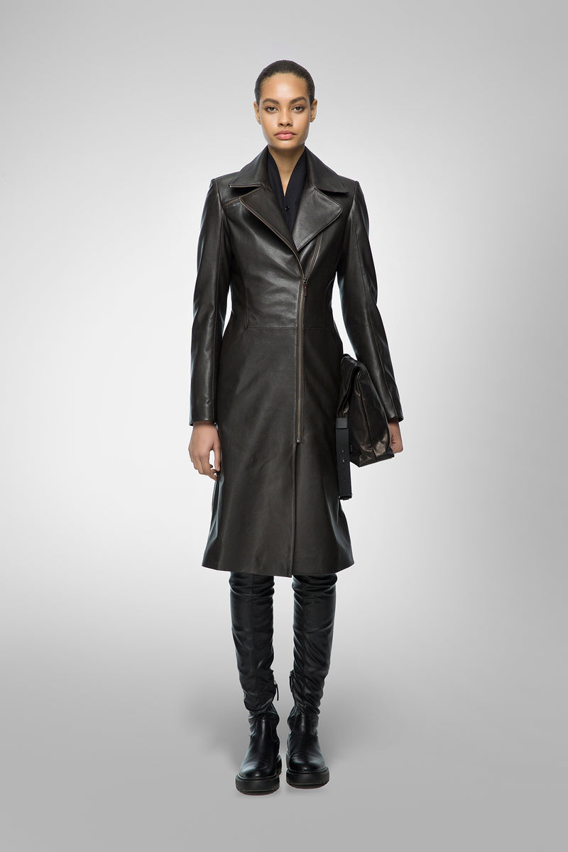 Eléanor - Black Leather Coat