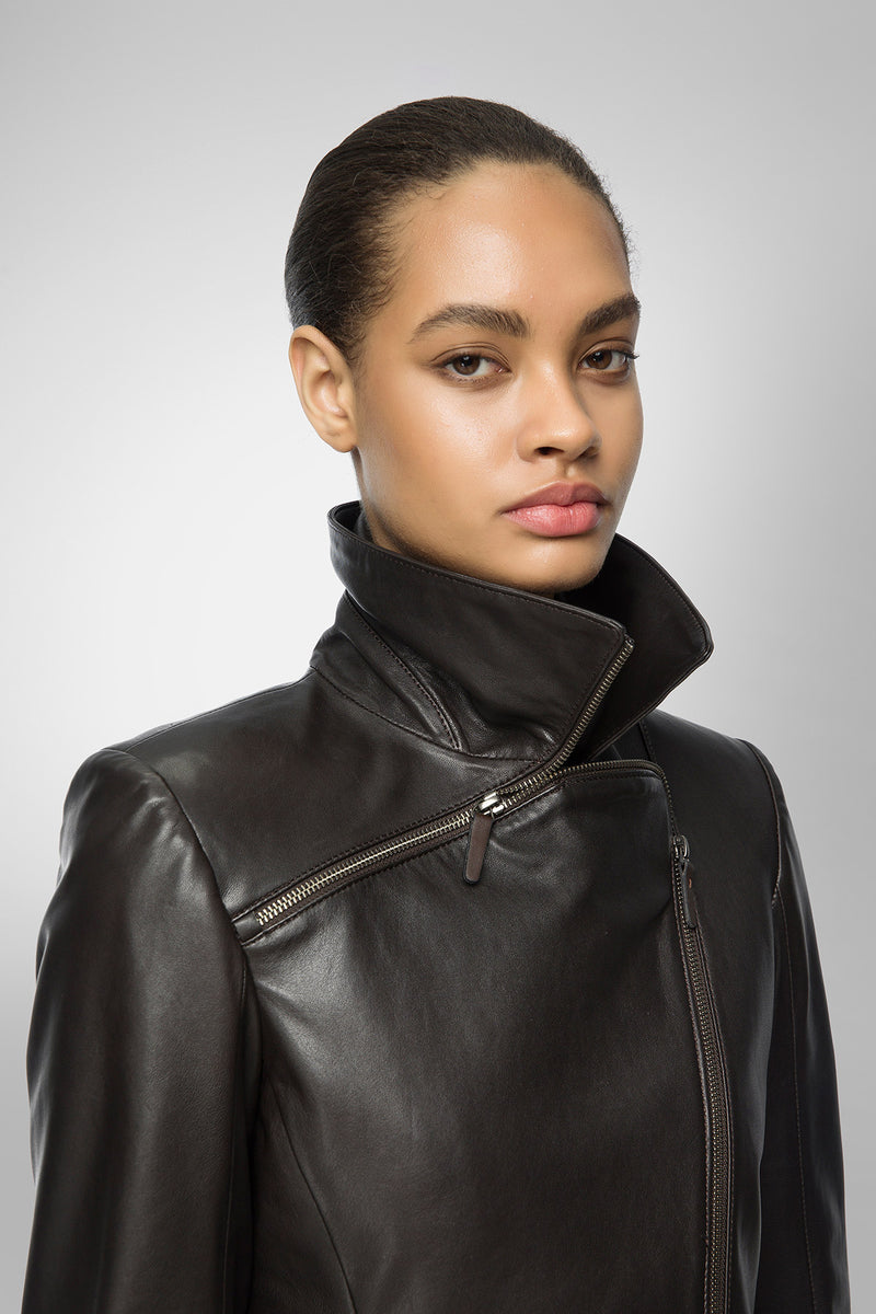 Eléanor - Black Leather Coat