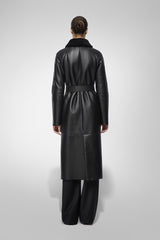Hailey - Manteau en peau lainée Black