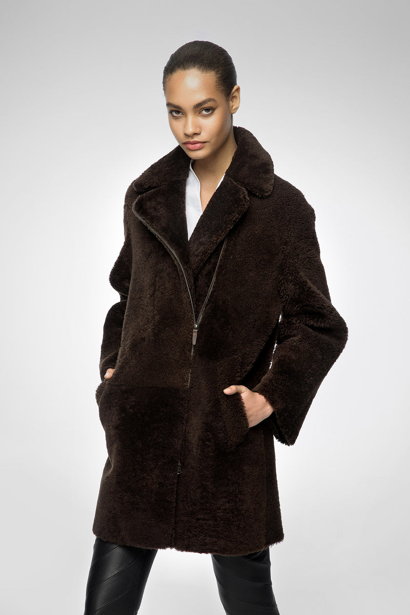 Matilda - Brown Shearling Coat