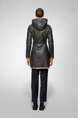 Amelie - Manteau en peau lainée Desert Beige