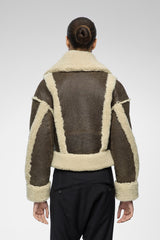 Marion - Brown Beige Shearling Jacket