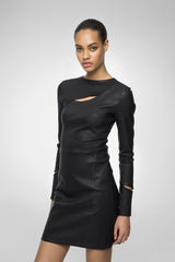 Kamila - Black Leather Dress