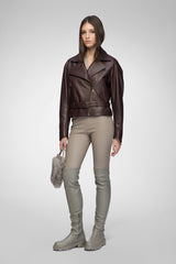 Carla - Bordeaux Leather Jacket