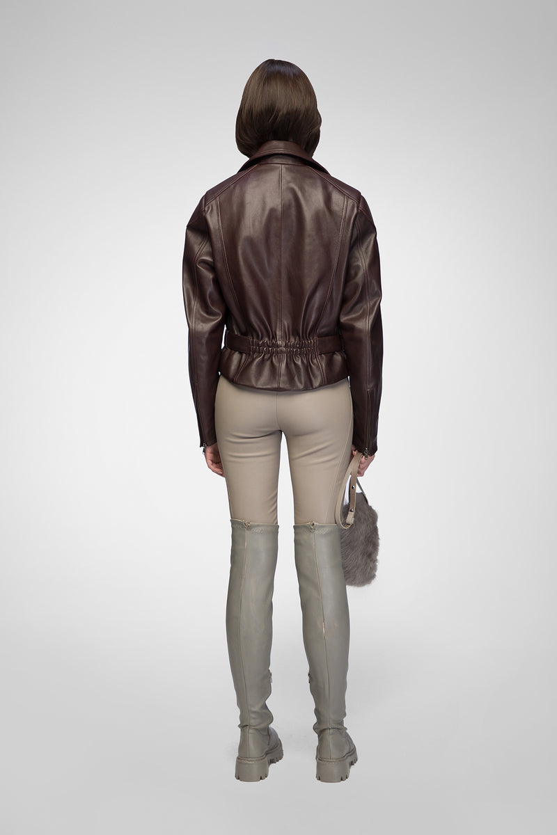 Carla - Bordeaux Leather Jacket