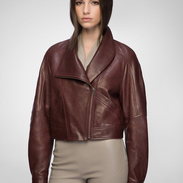 V S P - Lavinia - Cherry Leather Jacket