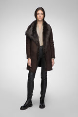 Elena - Chocolate Brown Shearling Coat