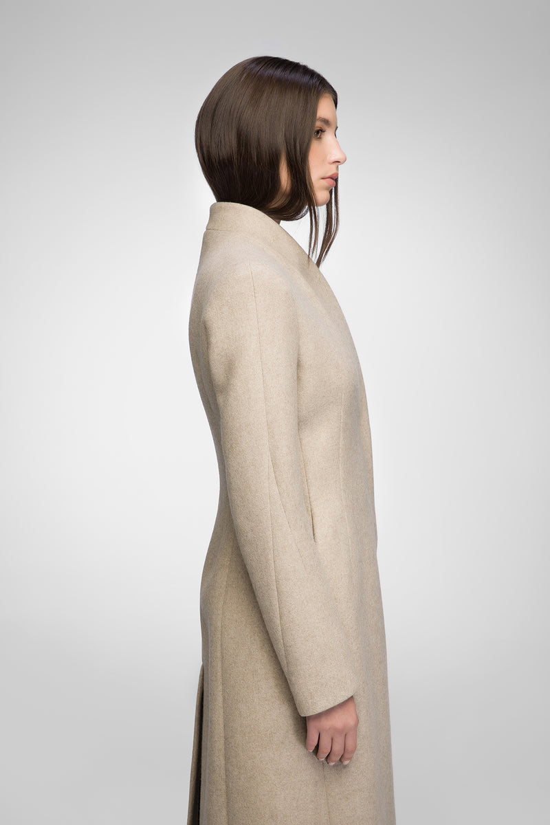 Margaux - Manteau en laine Latte