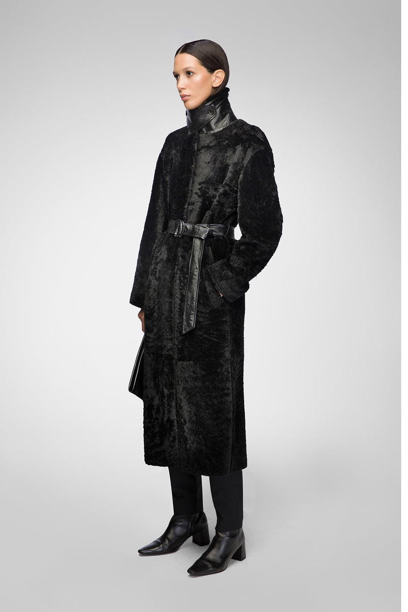 Gabrielle - Black Shearling Coat