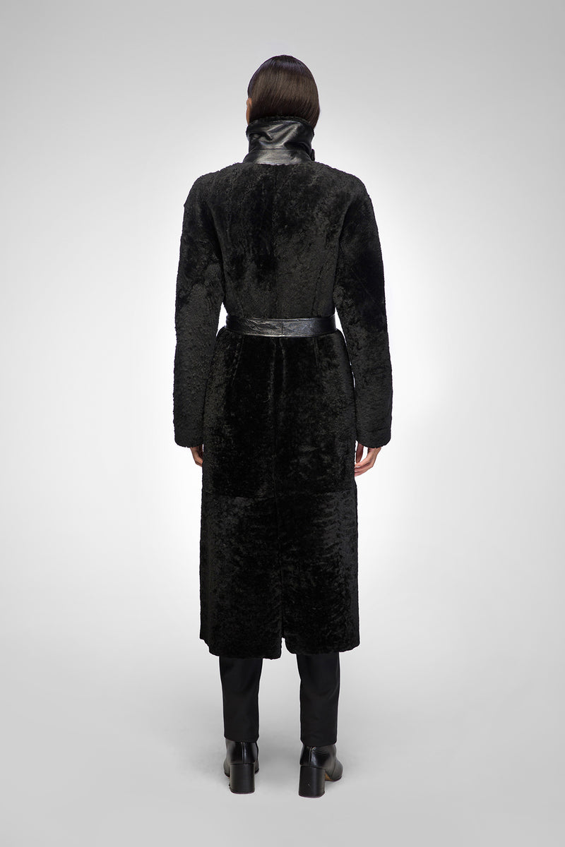 Gabrielle - Black Shearling Coat