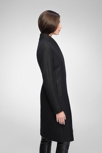 参考上代101200円 ethosens wool ringzip coat V S P - Rosen - Black Wool Coat