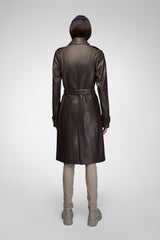 Catalina - Brown Leather Coat