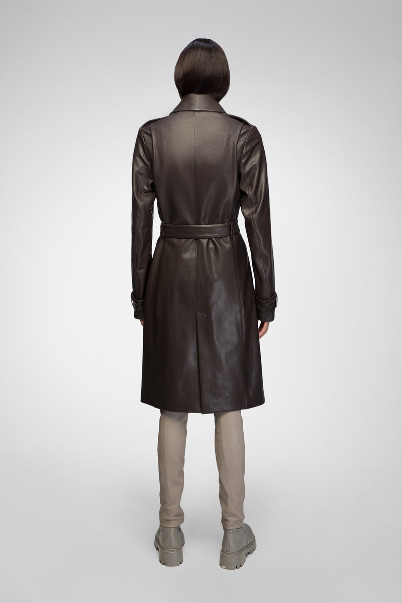 Catalina - Brown Leather Coat