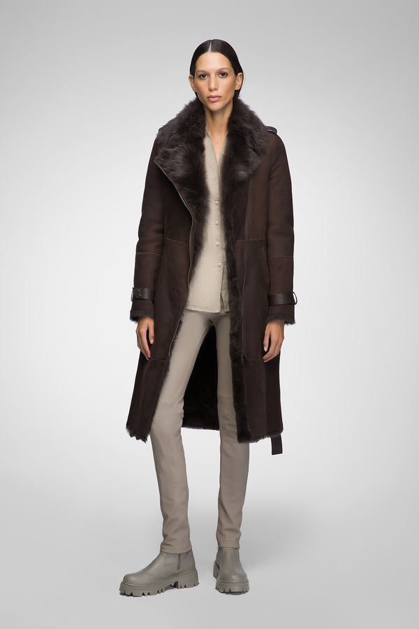 Harmony - Brown Shearling Coat