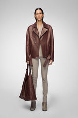 Gisele - Veste en cuir Cherry