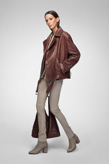 Gisele - Cherry Leather Jacket