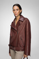 Gisele - Cherry Leather Jacket