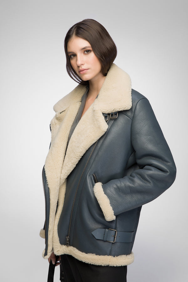 Vincente - Indigo Shearling Coat